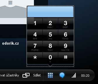 Po kliknutí myší na **zobrazit číselník** se objeví klávesnice.