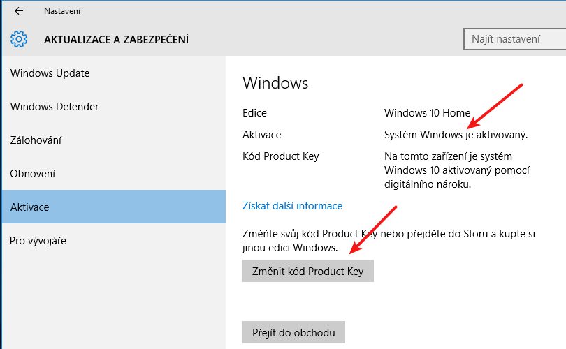 Pokud se Váš windows automaticky neaktivoval, můžete změnou Product key na platný pro daný počítač provést aktivaci. 